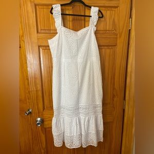 White Eyelet Midi Dress